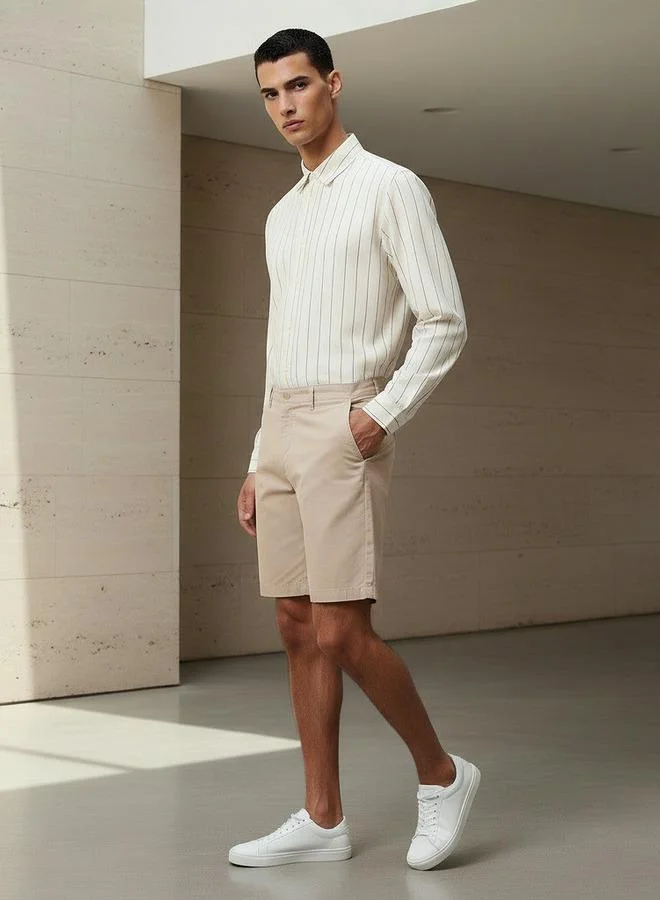 سبلاش فيڤ Men Slim Fit Shorts with Cotton Fabric